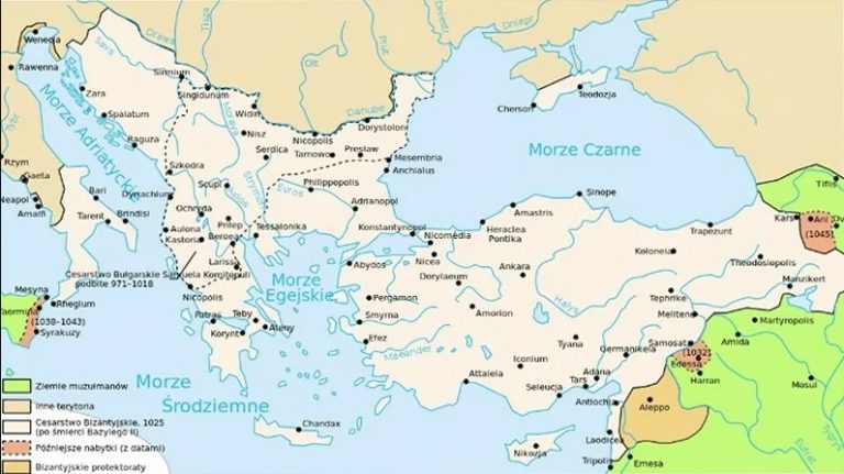 Фото взято с сайта ru.wikipedia.org. Предел Византийской империи в 1025 году