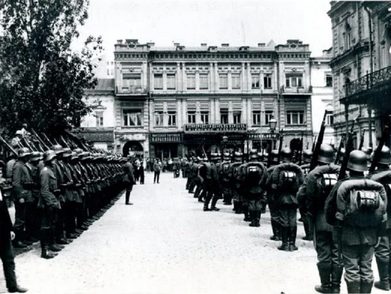 Немецкие войска на востоке Украины в 1918 году.