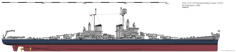 Крейсер проекта СА-2D, схема внешнего вида