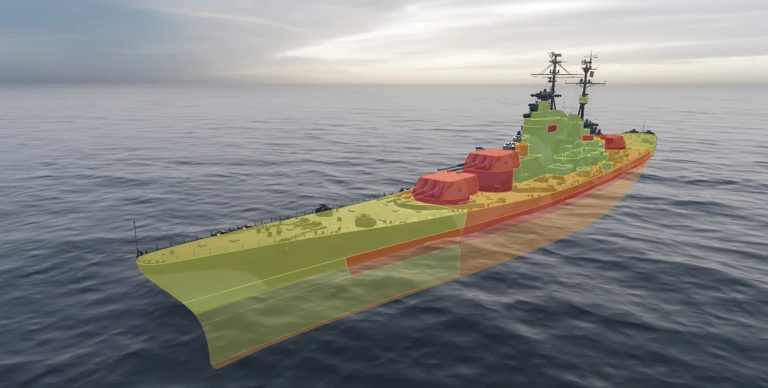 Схема полного бронирования линкора "Слава" - по игровой модели World of Warships