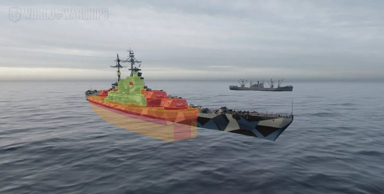 Схема бронирования цитадели линкора "Кремль" - по игровой модели World of Warships