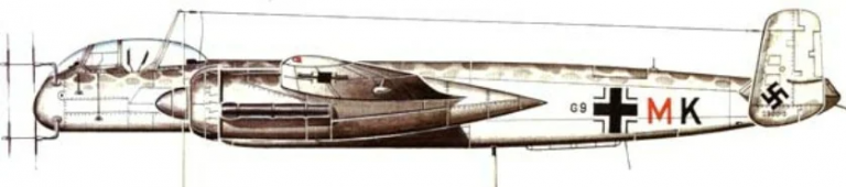 Ночной истребитель He 219A-2 из состава 2-й эскадрильи 1-й Эскадры ночных истребителей 2./NJG1.