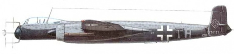 Ночной истребитель He 219A-2/R4 из состава 1-й Эскадры ночных истребителей 2./NJG1.
