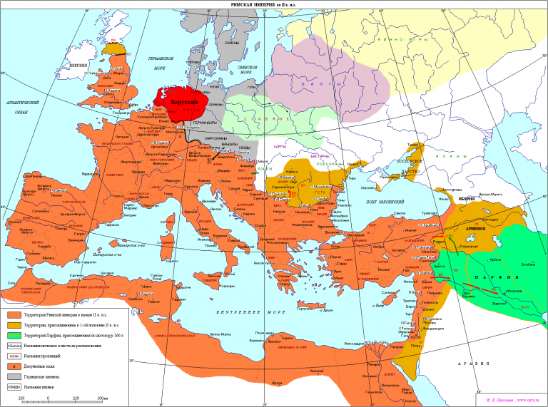 Херуския на карте 2 века