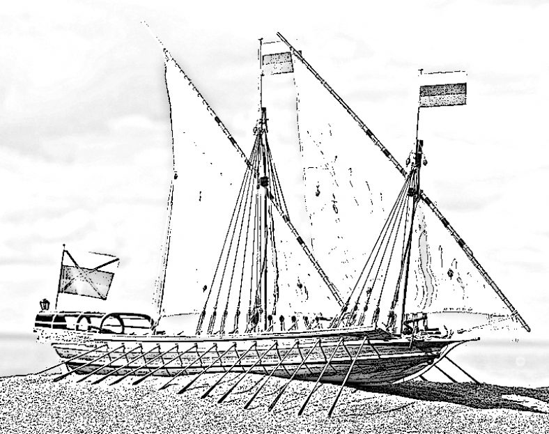 Парусно гребное судно 8 букв. Парусно гребное судно. Французские галеры 17 века. Парусно гребное судно яйцевидной формы. Сойма судно.