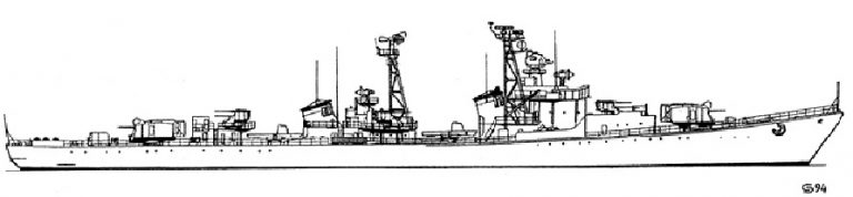 Эскадренный миноносец пр.56, схема внешнего вида