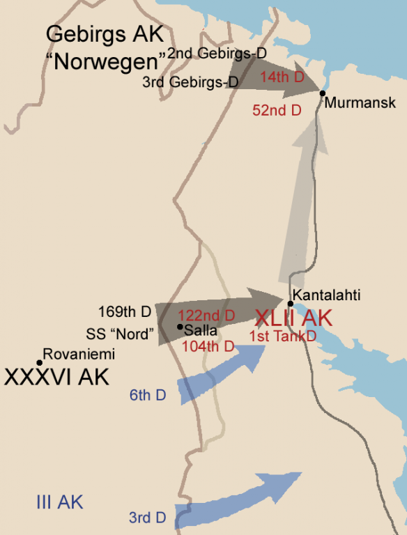 Карта операции «Silberfuchs»