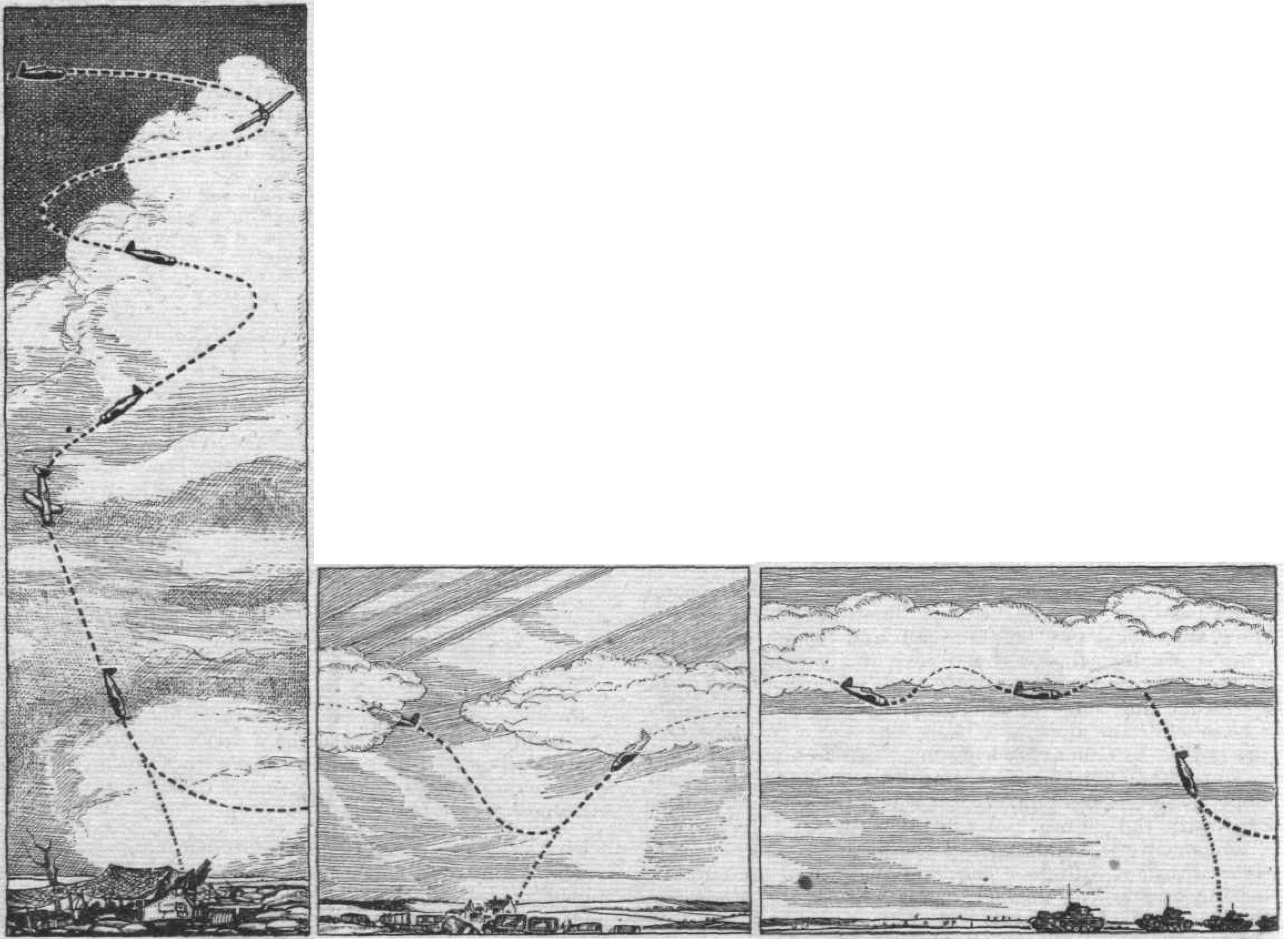 Сквозь узкий разрыв в облаках впр. Низкая облачность самолет 1945. Отвесное пике.
