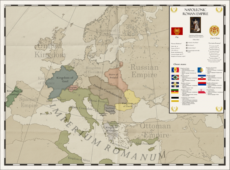  Карта Римской Империи на момент коронации Наполеоне ди Буонапарте