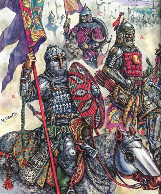  Воины Золотой орды второй половины XIV века (реконструкция М. Горелика).