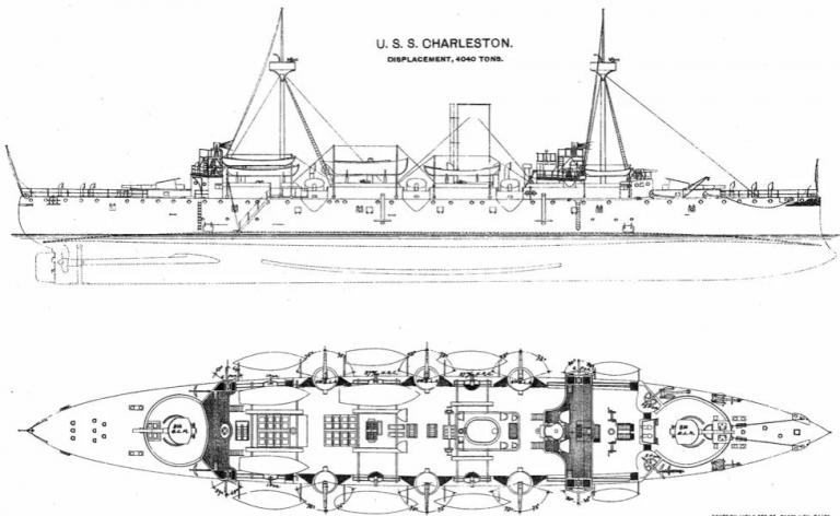 Британская школа. Бронепалубный крейсер «Чарлстон» (USS Charleston (C-2)). США