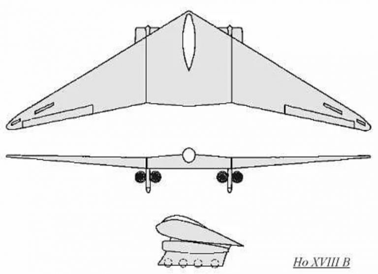     Возможный вид стратегического бомбардировщика Ho.18B