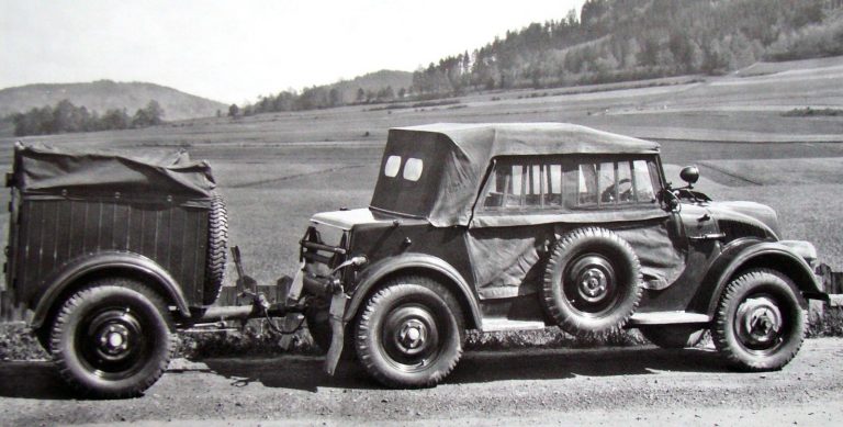 Пробный образец чешского «джипа» V809, оснащенный различными силовыми агрегатами мощностью до 74 сил. 1939-1942 гг.