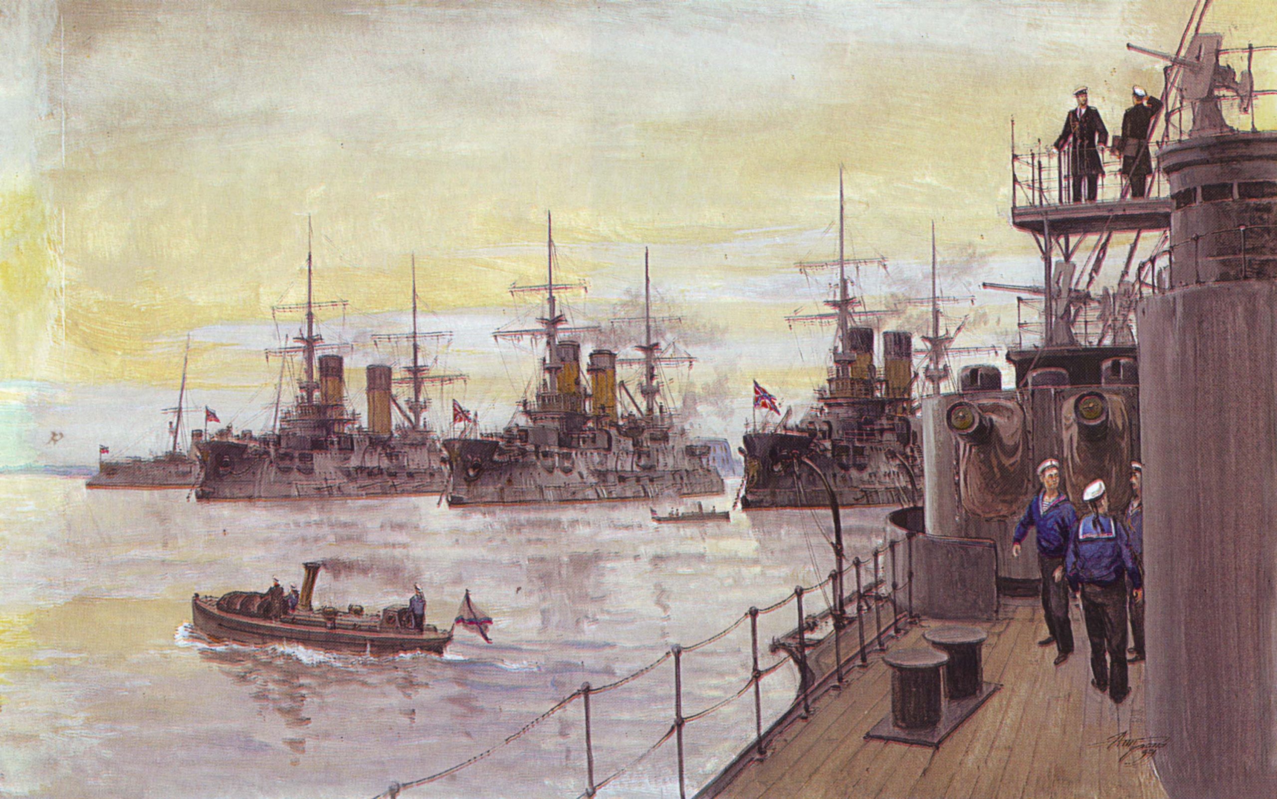 Балтийского моря эскадру получившую название тихоокеанской эскадры. Цусима 2 эскадра. Цусима 1904.