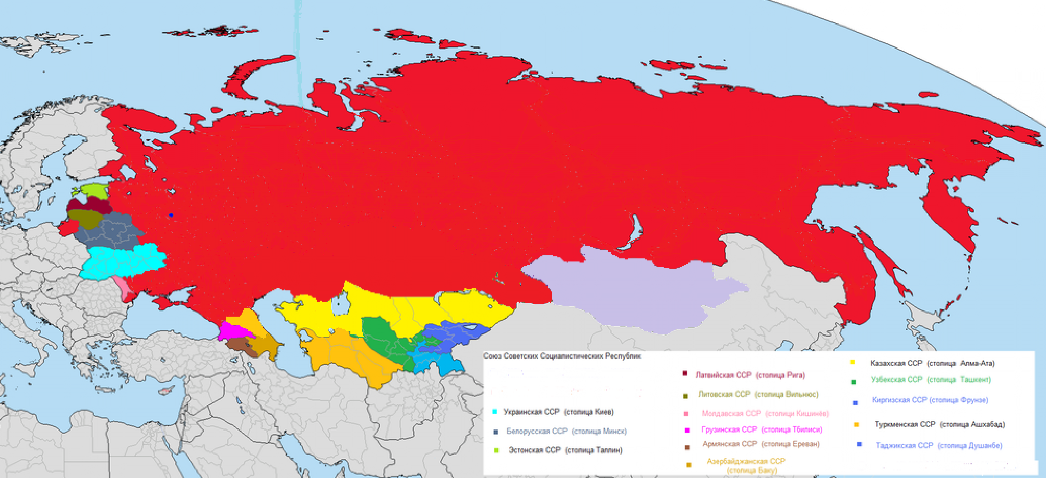 Карта административного деления ссср