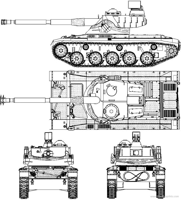  Проекции танка SK-105 the-blueprints.com