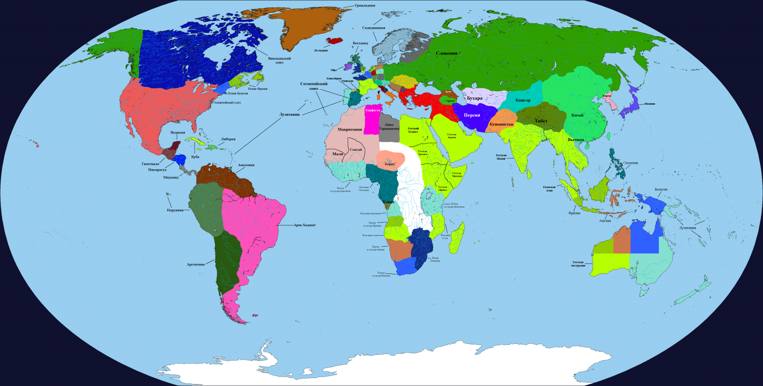 Карта мира 1830 года