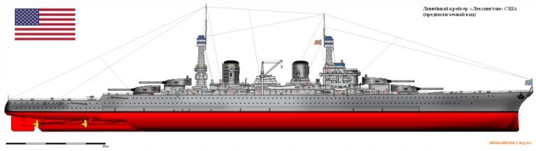       Предполагаемый вид линейного крейсера типа "Лексингтон"