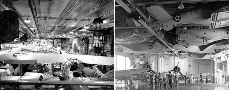       Авианосец «Саратога» 31 мая 1934 года, обратите внимание на форму полетной палубы в носовой части