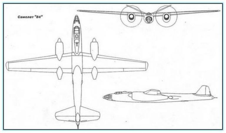 Проект самолёта-разведчика Ту "84". СССР. 1948-1949 годы