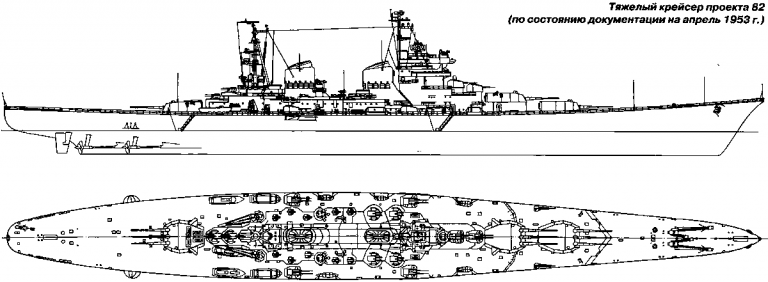       Схема общего расположения большого крейсера «Сталинград»