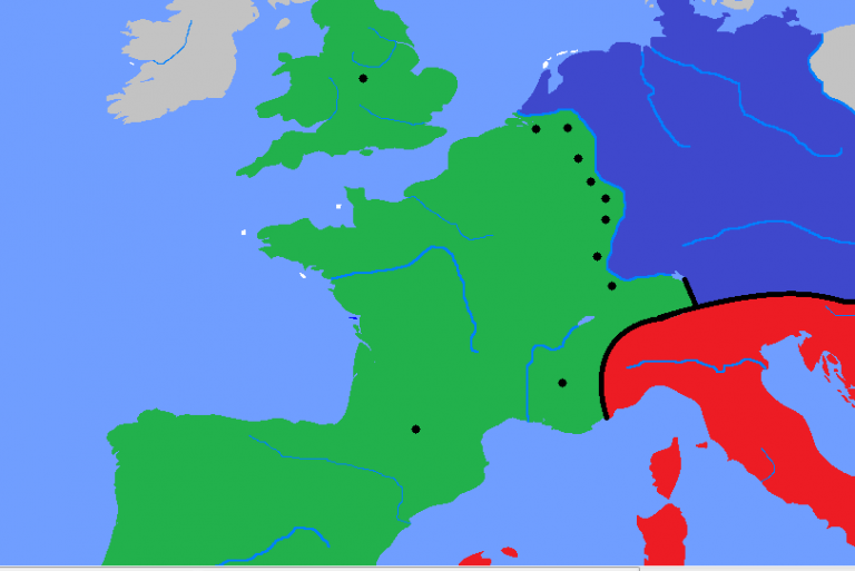    Карта расположения легионов Галльской Империи