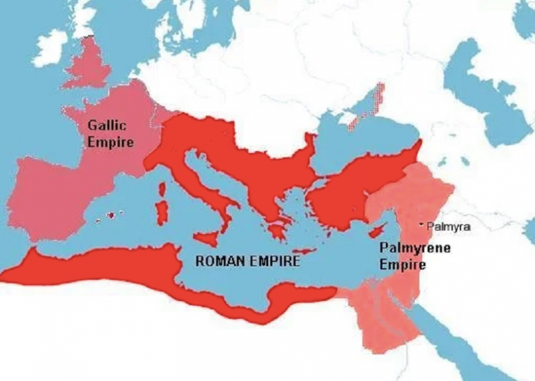       Карта Римской империи во времена правления Галлиена
