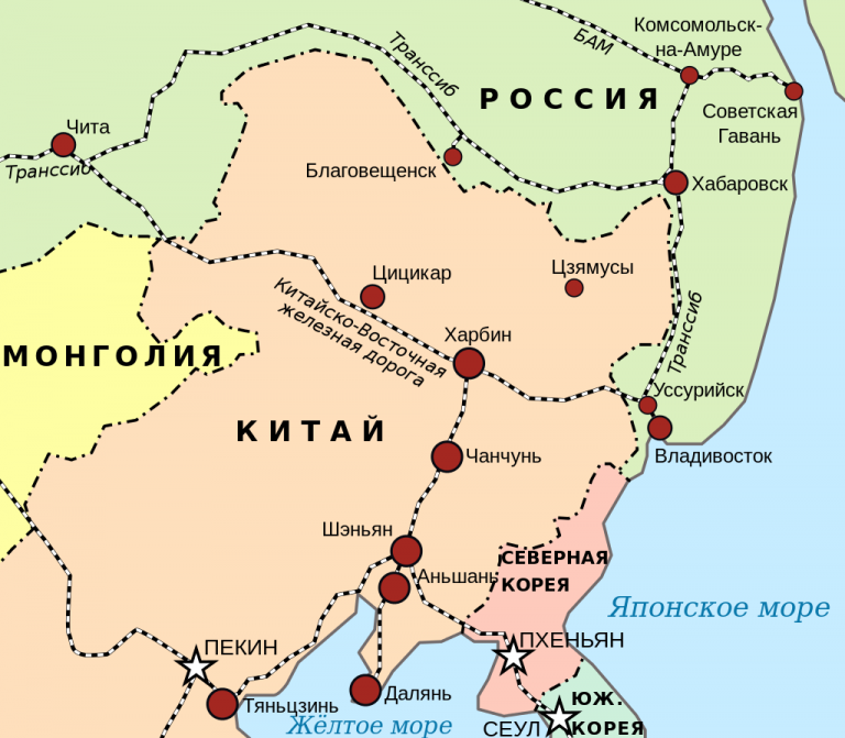       Карта КВЖД