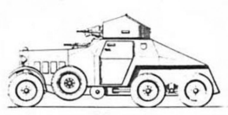       Бронеавтомобиль ADG. Масса около 7 тонн, экипаж 4-5 человек, вооружение одна 20-мм пушка и два пулемёта.