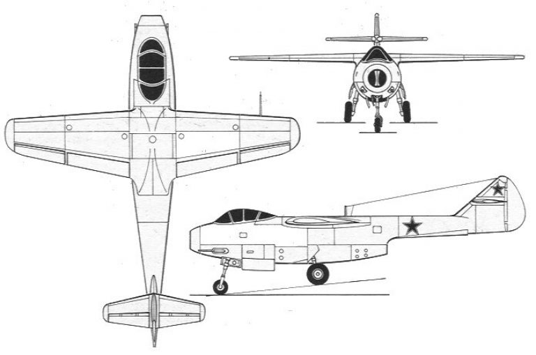  Схема истребителя Ла-150.