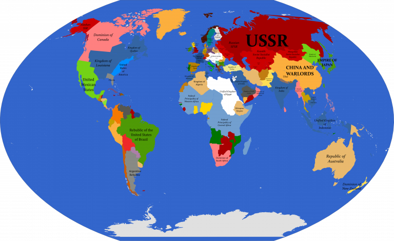    Карта мира после окончания Первой Мировой Войны