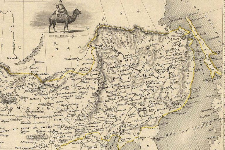     Маньчжурия на карте Цинской империи 1851 г, до присоединения Приамурья и Приморья к России