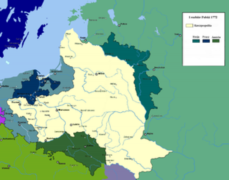 Карта первого разделе Польши