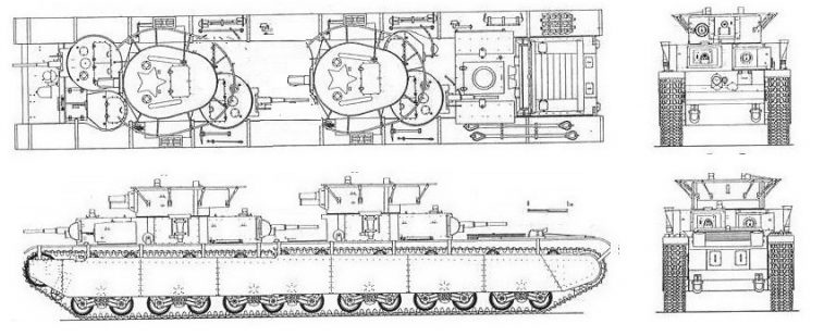 Танк Т-350 "гиппопотам" или «тяни-толкай»