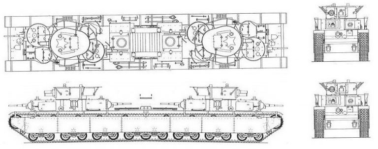 Танк Т-350 "гиппопотам" или «тяни-толкай»