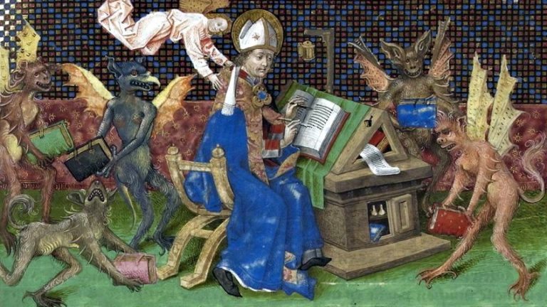 Августин Блаженный, средневековая миниатюра