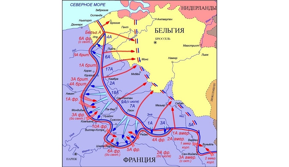 Карта 1915 года первая мировая