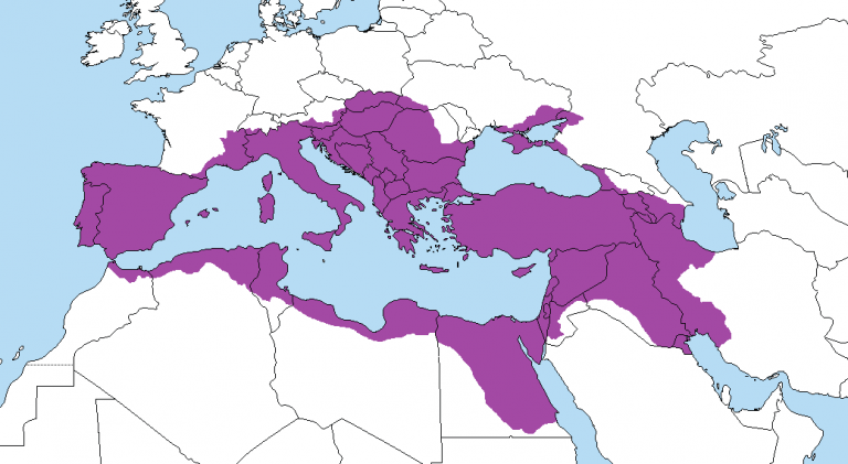  Карта Византийской империи в 1 веке до н. э.