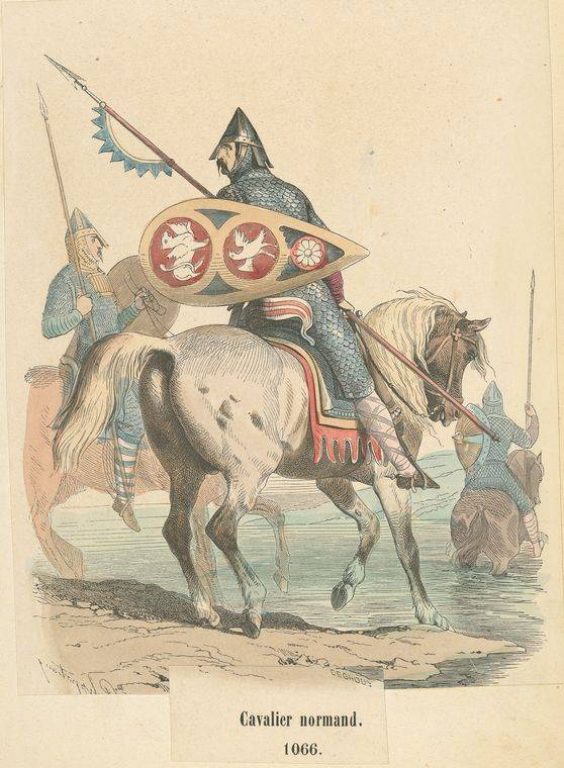  Нормандский рыцарь 1066 г. Иллюстрация из коллекции изображений военной одежды Х. Дж. Винкхейзена (1843–1910). Нью-Йоркская публичная библиотека