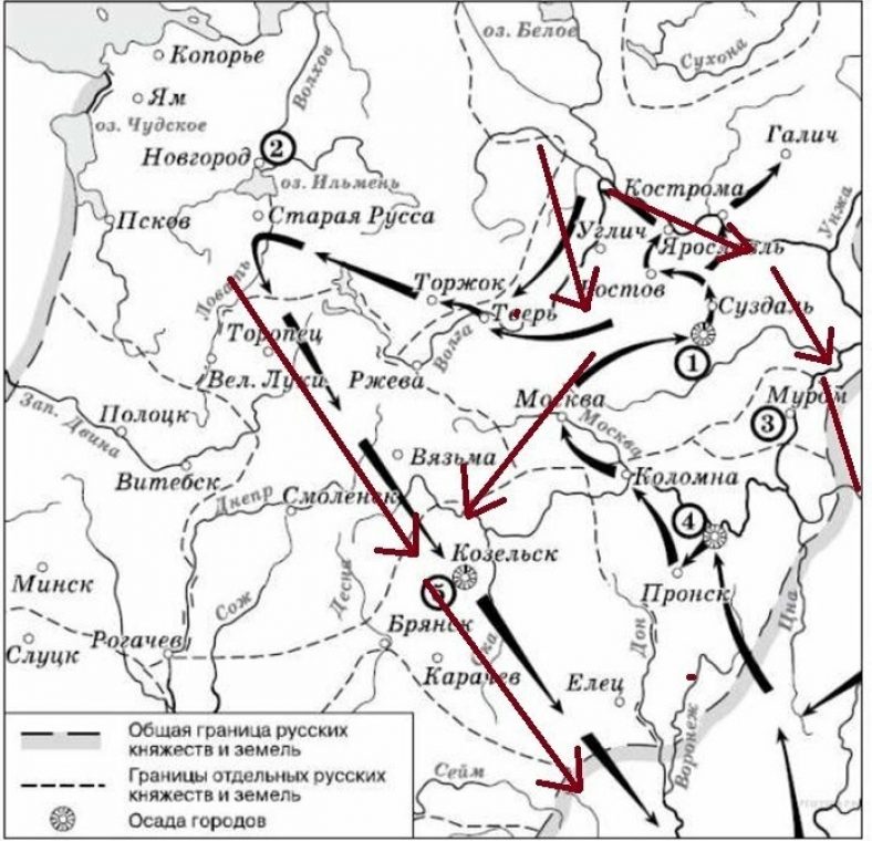 Нашествие батыя карта егэ
