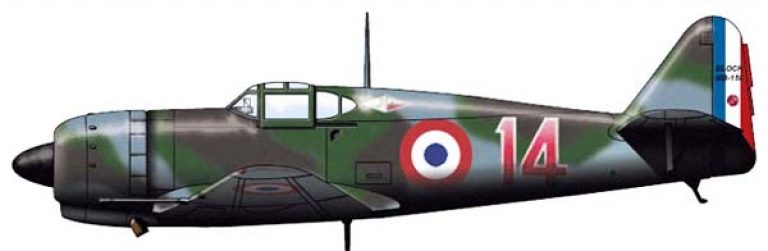 схема окраски серийного истребителя Bloch MB-155 французских ВВС