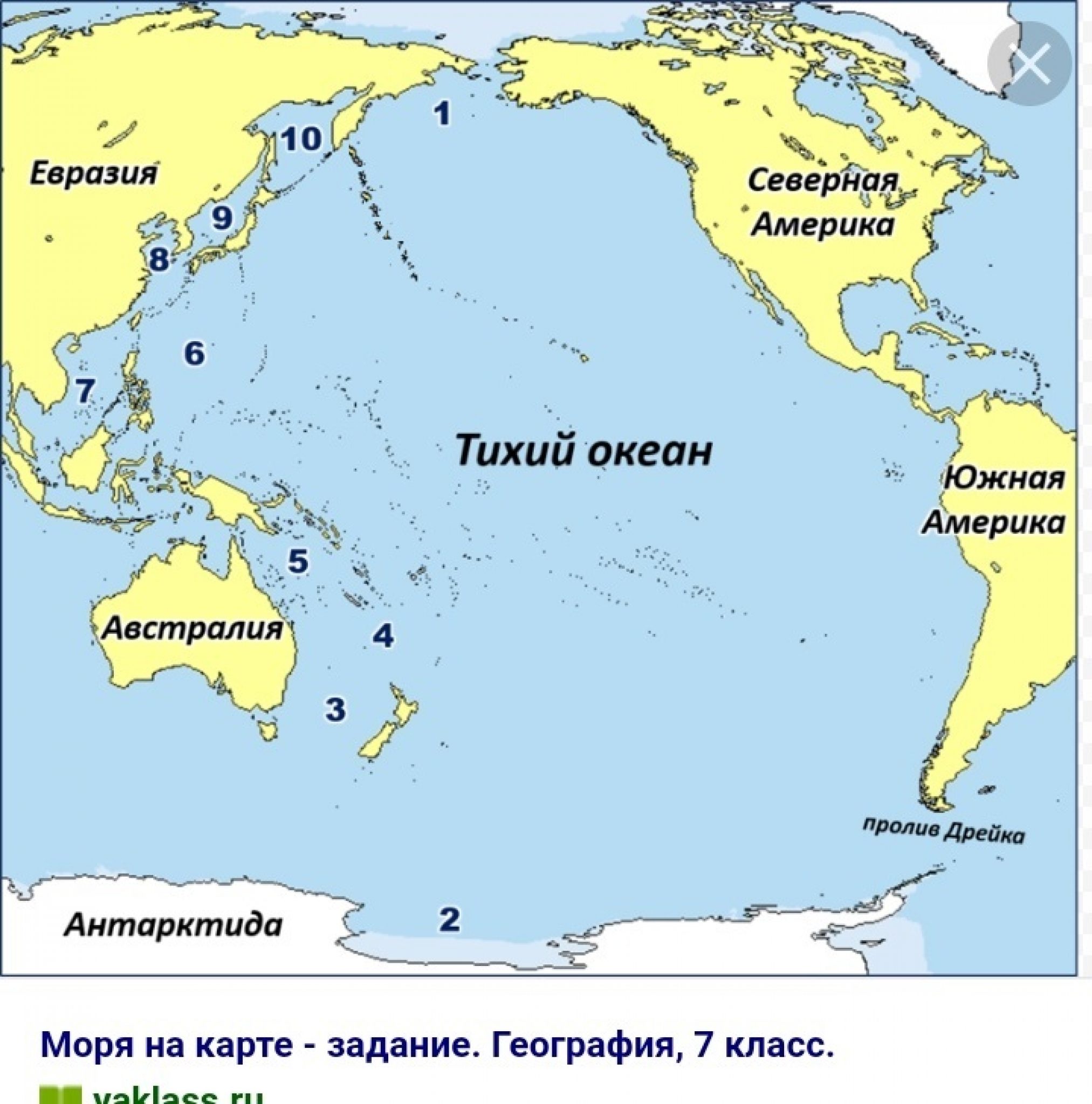 Страны Тихого океана на карте