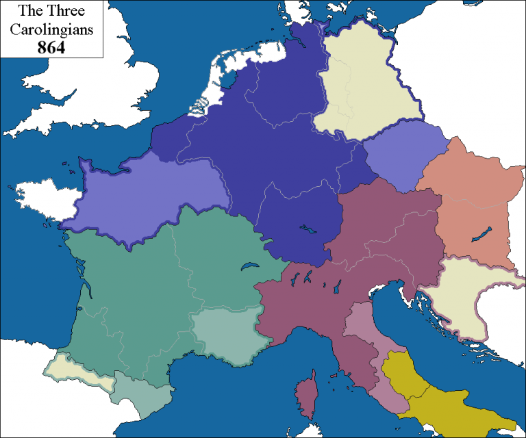    Карта Империи Франков по состоянию на 864 год