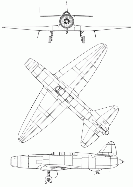 Итальянский экспериментальный самолет Campini-Caproni CC. 2/N1