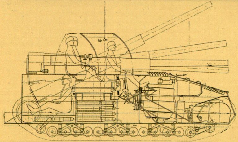       Проект самоходной установки с опытным 82-мм зенитным орудием на шасси танка Renault TY