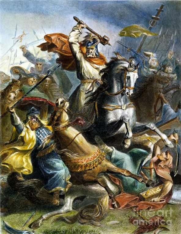  Самое удачная, на мой взгляд, иллюстрация к битве при Пуатье. Если не смотреть на бацинет Карла Мартелла