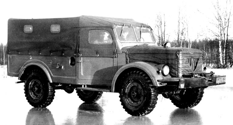 Зимние испытания многоцелевого автомобиля ГАЗ-62А с лебёдкой и широкопрофильными шинами