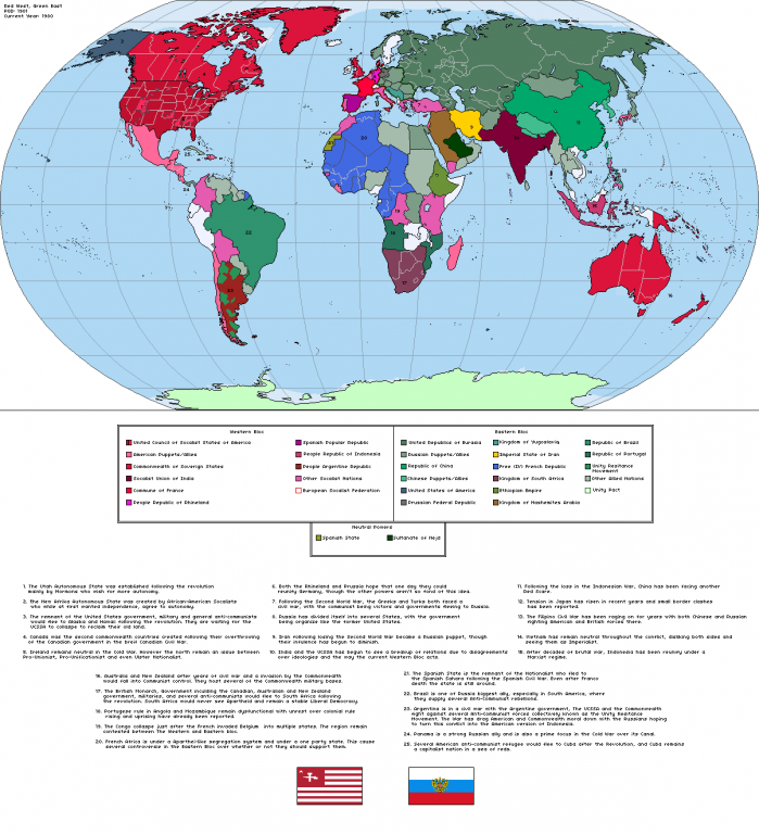    Карта мира на 1980 год