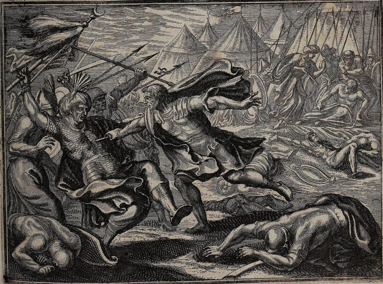  Убийство Мурада. Гравюра из немецкого (1694) издания «Истории» Поля Рико