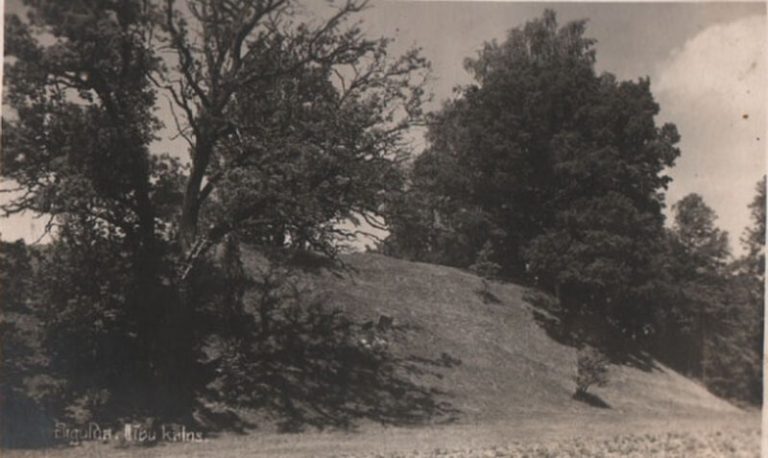 Холм, на котором находился замок Дабрела. Фото 1930-х годов.